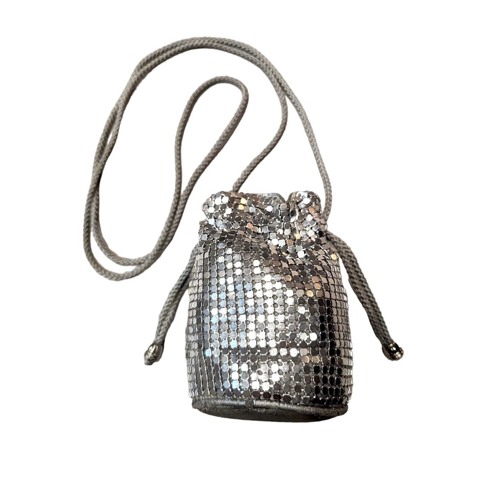 Sparkling Mini Bucket Bag with Metallic Disco Mesh Purse